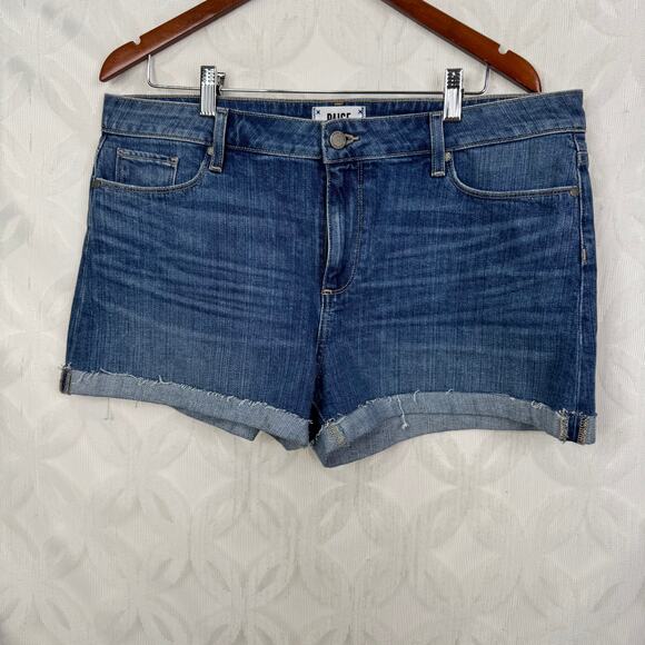 Paige Jimmy Jimmy Short in APPA Cuffed Cut Off Denim Size 32 - Picture 12 of 12
